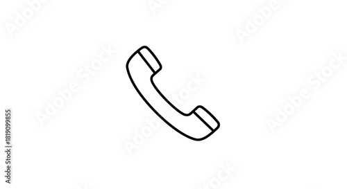 Minimalist linear telephone handset icon for communication designs