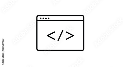 Minimalist coding symbol on web browser interface