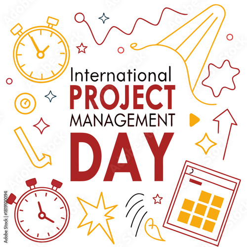 INTERNATIONAL PROJECT MANAGEMENT DAY vector illustration isolated on white background