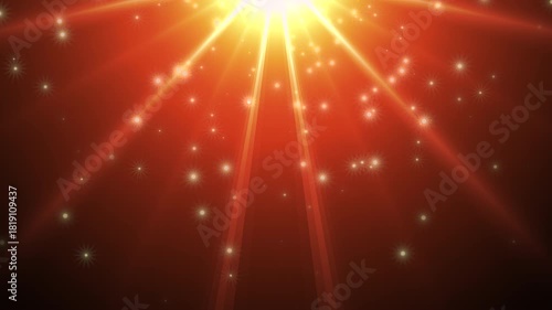 golden light with sparkles, shining rays illuminate floating particles dramatically