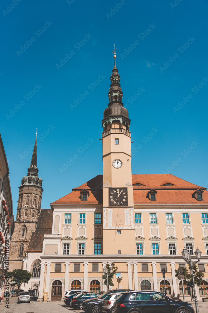 Obraz premium Town hall and clock tower in Bautzen
