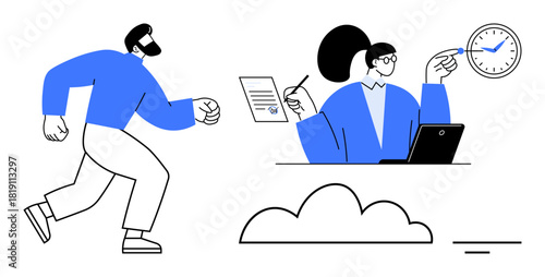 Time management concept. Visualizing deadlines, task organization, and productivity improvement. Time management enhances efficiency in workplaces, projects, and personal goals. For business