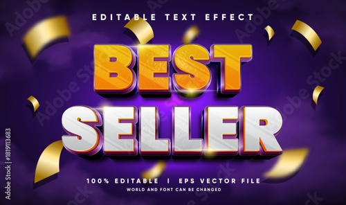 best seller 3d vector text effect with modern style