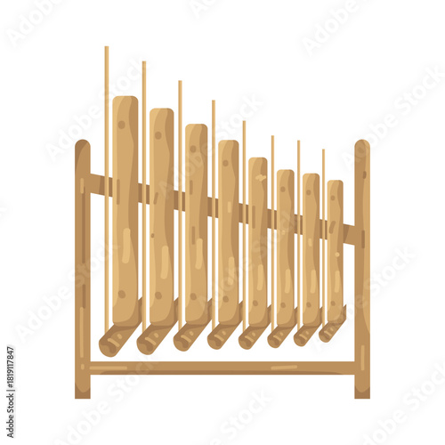 Illustration of Angklung Musical Instrument 