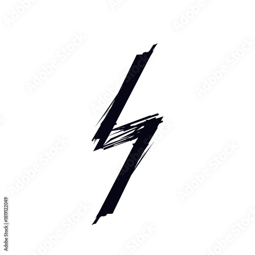 Lightning bolt logo icon sign symbol. Hand drawn ink sketch for brand. Modern abstract graphic design. Creative style Fashion print clothes greeting invitation card flyer banner poster cover book ad