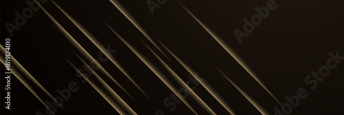 Minimal abstract luxury ads design. Modern elegant shiny gold lines on brown dark gradient background. eps10