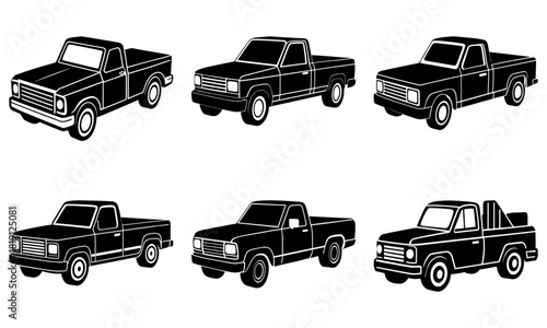 Six Classic Pickup Truck Illustrations