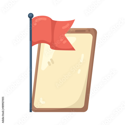 Illustration of Clipboard with Red Flag  