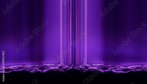 Neon circle, moving light lines in a circle. Abstract neon modern futuristic minimalist background.