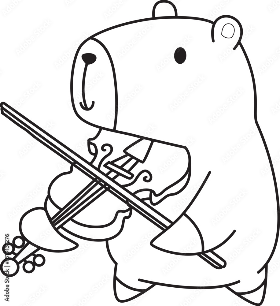 Obraz premium Illustrations of cute capybara character clip art for kids. Capybara 