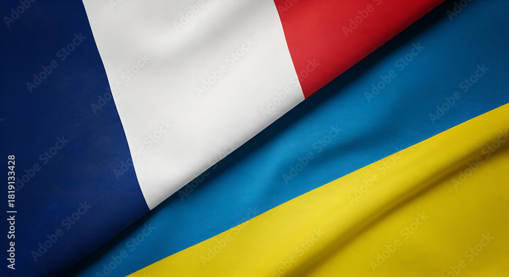 Obraz premium France and Ukraine Flags United, International Relations