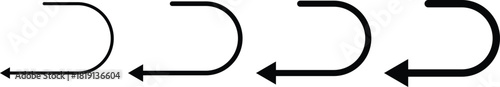 Send back icon set. Undo and reply signs. Return arrow symbols. Reverse Transaction Symbol. Delivery Return Symbols