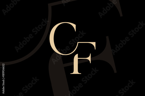 CF or FC letter logo icon design. Classic style luxury initials monogram.