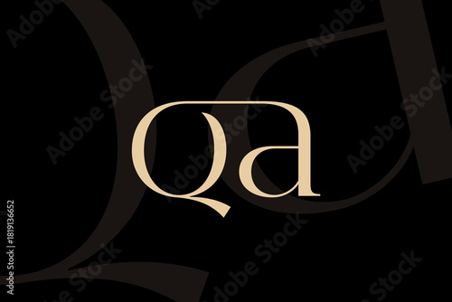 QA or AQ letter logo icon design. Classic style luxury initials monogram.