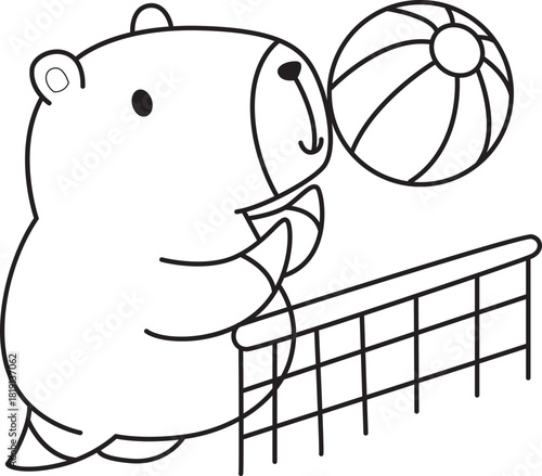 Illustrations of cute capybara character clip art for kids. Capybara 