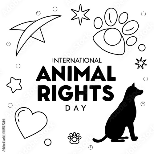 INTERNATIONAL ANIMAL RIGHTS DAY vector illustration 
