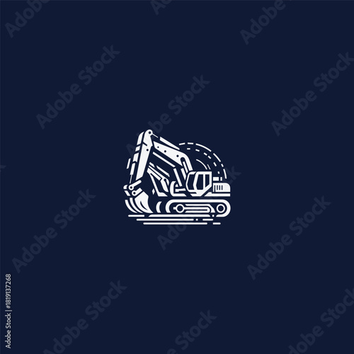 Construction Excavator Vector Illustration