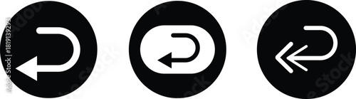 Send back icon set. Return arrow symbols. Undo and reply signs. Reverse Transaction Symbol. Delivery Return Symbols