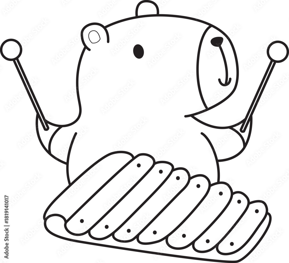 Fototapeta premium Illustrations of cute capybara character clip art for kids. Capybara 