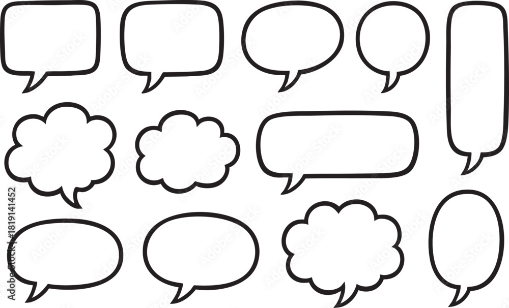 Fototapeta premium Set of comic speech bubbles vector illustration for chat and communication designs