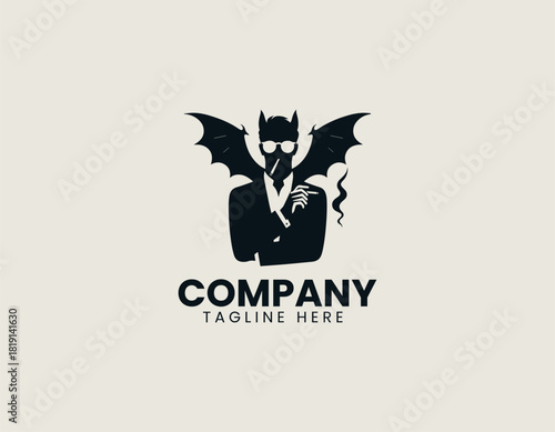 Cool Gothic bat mascot illustration wearing sunglasses, chain necklace, and cross pendant.