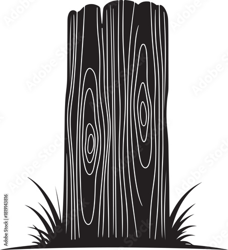 details wood silhouette vector on white background
