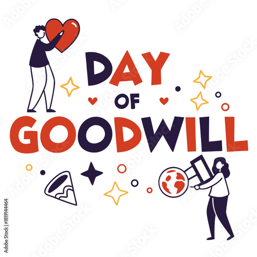DAY OF GOODWILL vector illustration isolated on white background