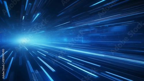 Wallpaper Mural Abstract Blue Light Streaks Dynamic Motion and Futuristic Energy Visual Torontodigital.ca