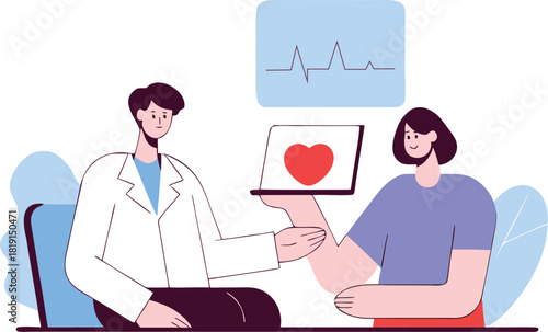 Doctor Monitoring Patient Heart Rate Remotely While She Shows Love via Laptop Screen