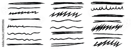 Hand drawn Crayon pencil straight horizontal lines icon vector. grunge smears, squiggles, smears, strikethroughs, chalk strokes, pencil dividers symbol. vector illustration.