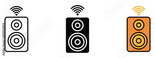 Hifi icon vector. wireless speaker, streaming music and audio symbol. vector illustration.