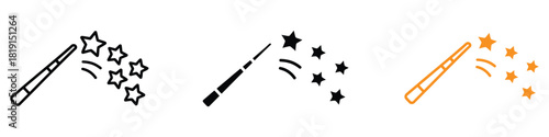 Magic wand icon vector. fantasy games, books, and enchanting symbol. vector illustration.