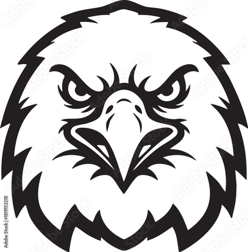 Wallpaper Mural Fierce Eagle Head Illustration Featuring Sharp Talons and Piercing Eyes in a Circular Frame Torontodigital.ca