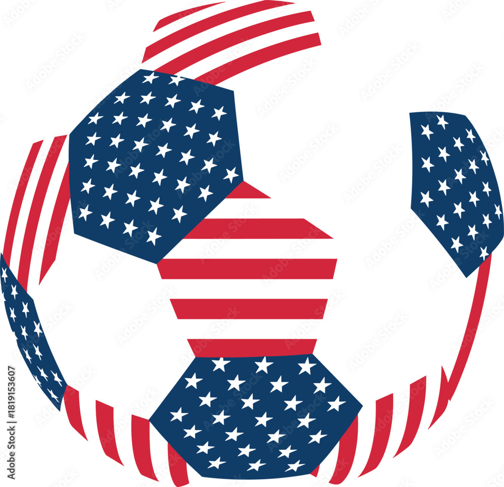 Fototapeta premium American Flag Soccer Ball Graphic
