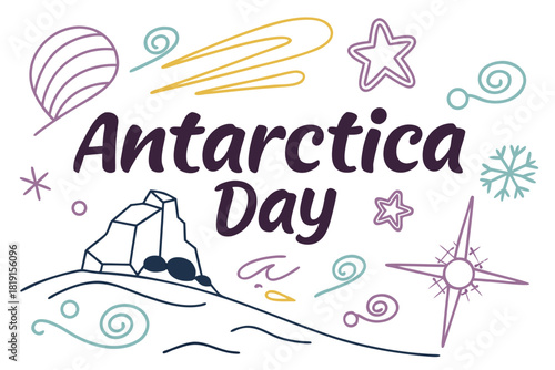 ANTARCTICA DAY vector illustration isolated on white background