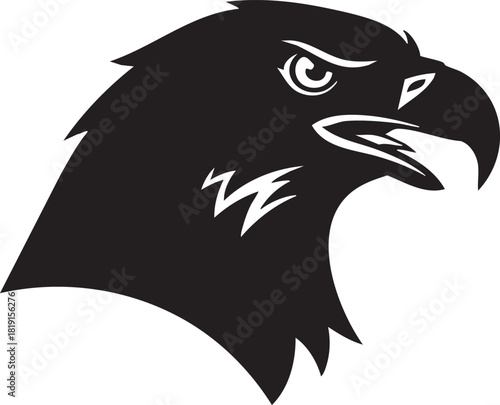 A majestic eagle's head illustration is viewed from the side