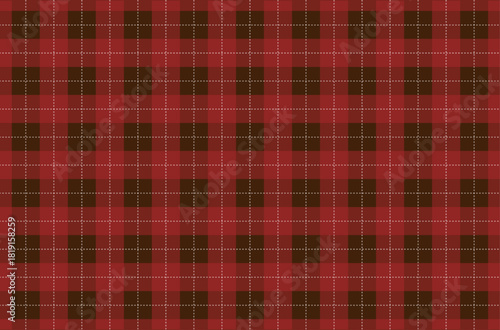 Seamless dark red plaid pattern, red Thai silk pattern mixed with dotted lines.