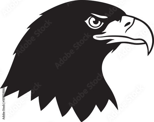 Illustration of a majestic eagle head with a sharp beak and piercing gaze