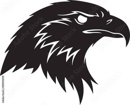 A close-up illustration of a majestic eagle's head, showcasing sharp feathers and a powerful beak