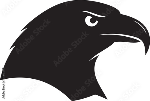 Majestic Eagle Profile Strong and Focused Gaze in Minimalist Design