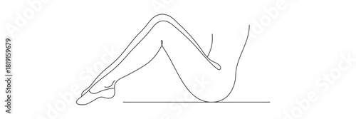 Beautiful female legs, linear drawing, continuous line art. Legs icon, vector illustration. Editable line