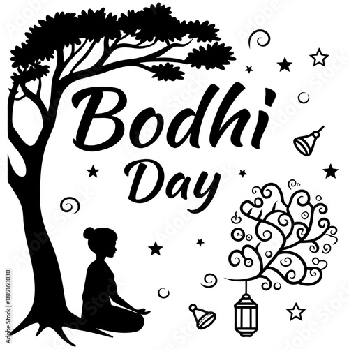 BODHI DAY vector illustration isolated on white background