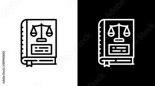 Legal Book  White Icon Set Design