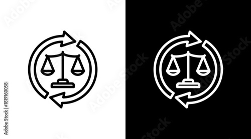 Law Reform  White Icon Set Design