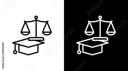 Law Education  White Icon Set Design