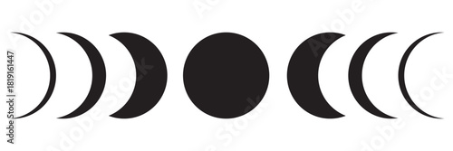 Moon phases flat icon illustration isolated on white background.eps10