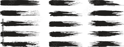 ink brushstroke on white background. Straight line vector brush strokes. Big collection of grunge black paint, ink brush strokes. Black ink brush stroke
