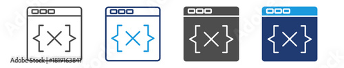 variables icon set multie style