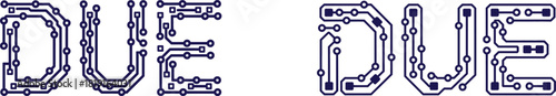 Circuit board design spelling the word �DUE� twice