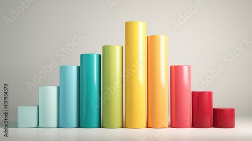 Free Download Colorful cylindrical shapes arranged to represent growth and progress in a modern and artistic business context - GFXLoad